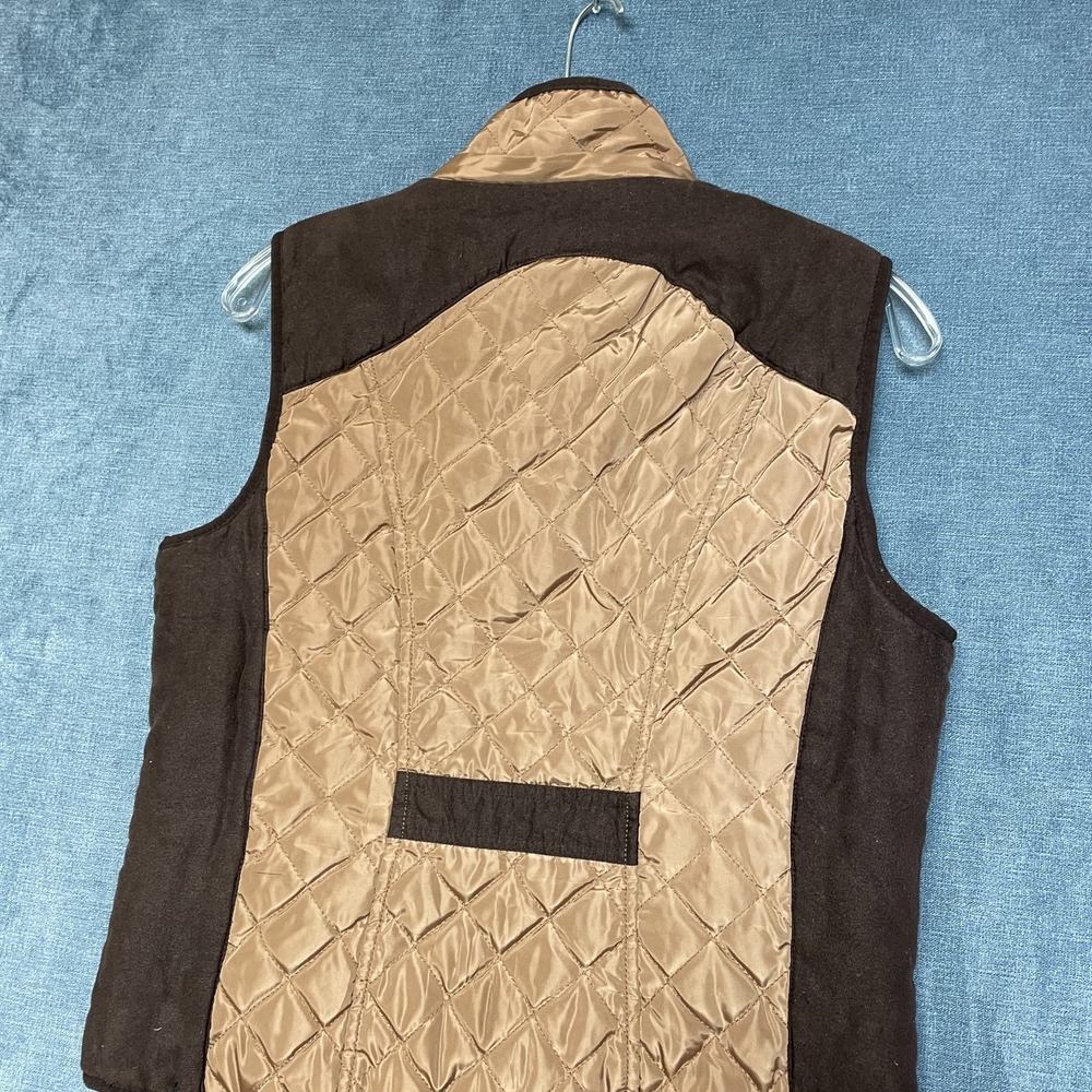 CI Sono Vest Womens Large Brown Quilted Front Zip Mock Neck Sleeveless Outdoor - Picture 11 of 11